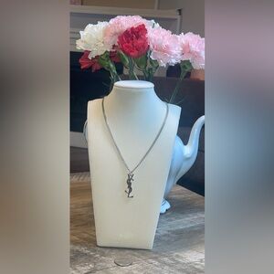 YSL Silver Pendant Necklace